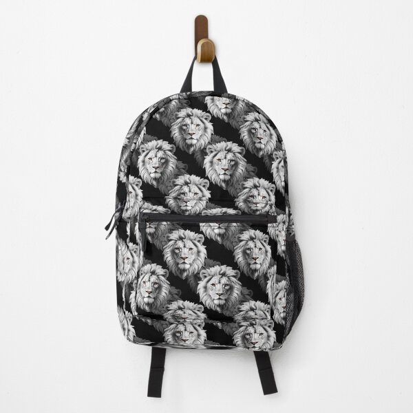 Item preview, White Lion Head Pattern Design - Black designed and sold by PatternTitan.
