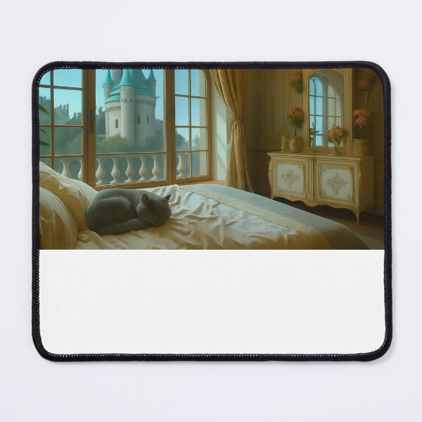 Item preview, Castlecore Aesthetic – Cozy Cat, Fairytale Bedroom & Enchanted Castle Window Design for Clothing & Accessories designed and sold by KimmiesColors.