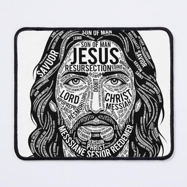 Item preview, Jesus Christ Word Art Portrait | Faith & Devotion | Christian Religious Art designed and sold by AV.