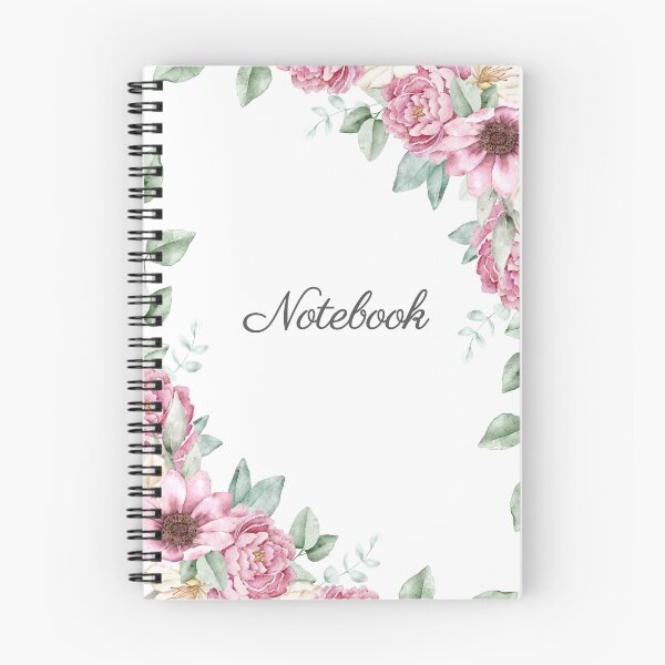 Item preview, Floral Watercolor Notebook with Pink Peonies and Anemones designed and sold by eves_aquadreams.