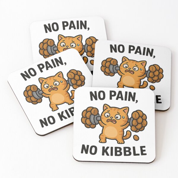 Item preview, Funny Gym Cat – No Pain No Kibble Cartoon – Workout Meme T-Shirt designed and sold by MeowLaugh.
