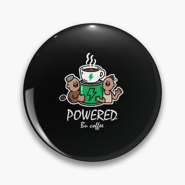 Item preview, Powered by Coffee – Funny Typography T-Shirt Design with Coffee Cup & Battery Icon designed and sold by Tlion.