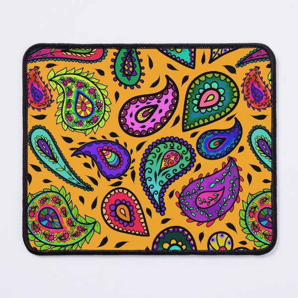 Item preview, Multicolor Paisley on Gold Background Beautiful Repeating Pattern designed and sold by CheriesArt.