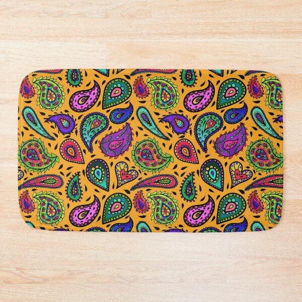 Item preview, Multicolor Paisley on Gold Background Beautiful Repeating Pattern designed and sold by CheriesArt.