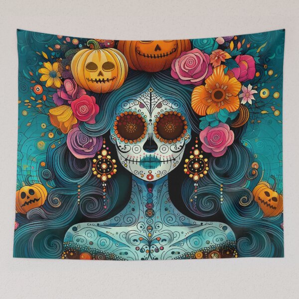 Item preview, Colorful Catrina Illustration - Vibrant Day of the Dead Art designed and sold by  Ojo de Lilith.