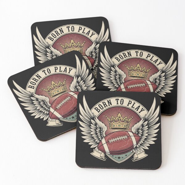 Item preview, Born to Play – Winged Football Crown Vintage Sports Design designed and sold by FmDesigner87.
