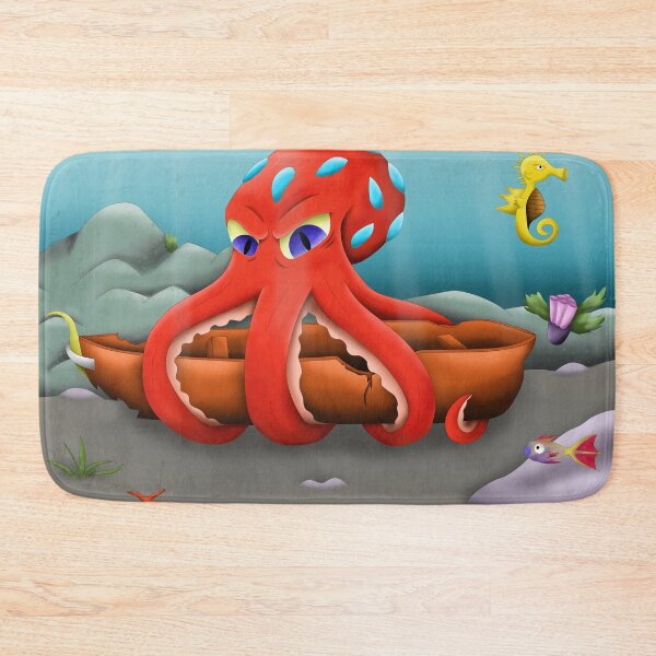 Item preview, Octopus holding a sunken ship designed and sold by zienaxd.