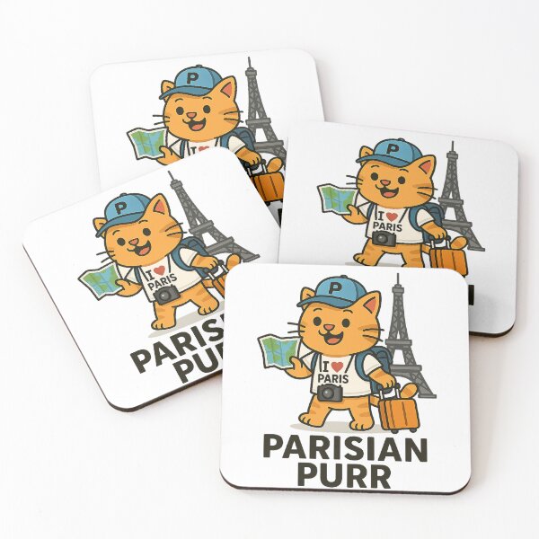 Item preview, Parisian Purr – Funny Cat in Paris Cartoon – Travel Lover T-Shirt designed and sold by MeowLaugh.