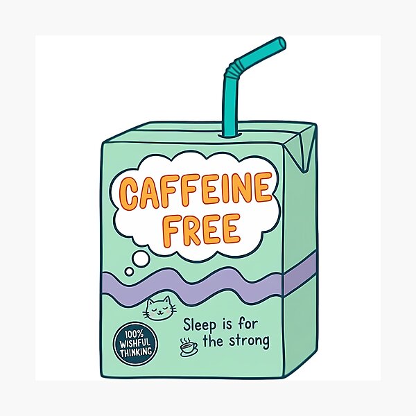 Item preview, Caffeine Free – Sleep Is for the Strong (Kawaii Carton) designed and sold by Celestial-Dreams.