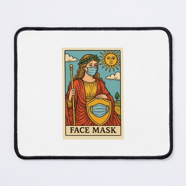 Item preview, Face Mask Tarot card pizza hamburger meme prank weird birthday funny designed and sold by CheeseBlueprint.