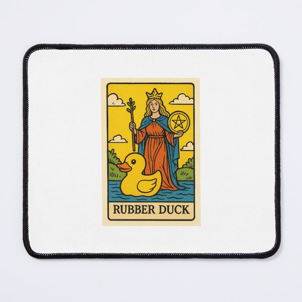 Item preview, Rubber Duck Tarot card pizza hamburger meme prank weird birthday funny designed and sold by CheeseBlueprint.