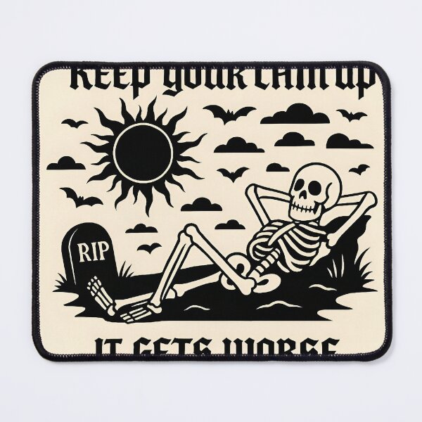 Item preview, Keep Your Chin Up, It Gets Worse – Goth Motivational Skeleton Art designed and sold by EntropyArts.