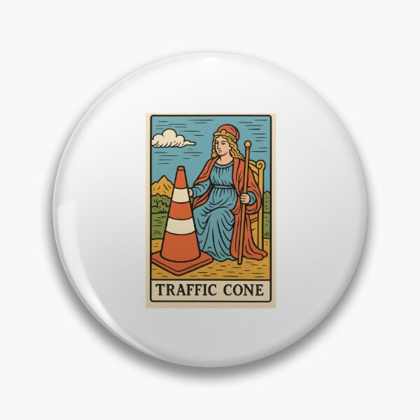 Item preview, Traffic Cone Tarot card pizza hamburger meme prank weird birthday funny designed and sold by CheeseBlueprint.