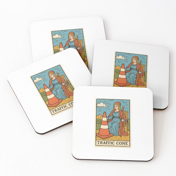 Item preview, Traffic Cone Tarot card pizza hamburger meme prank weird birthday funny designed and sold by CheeseBlueprint.