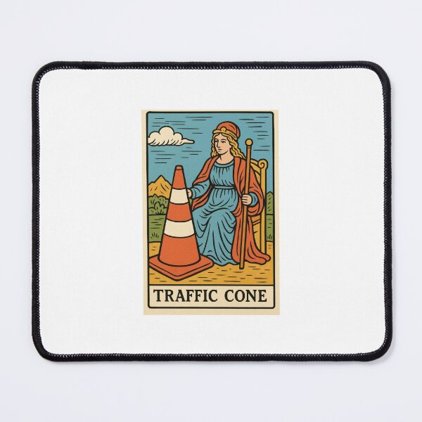 Item preview, Traffic Cone Tarot card pizza hamburger meme prank weird birthday funny designed and sold by CheeseBlueprint.