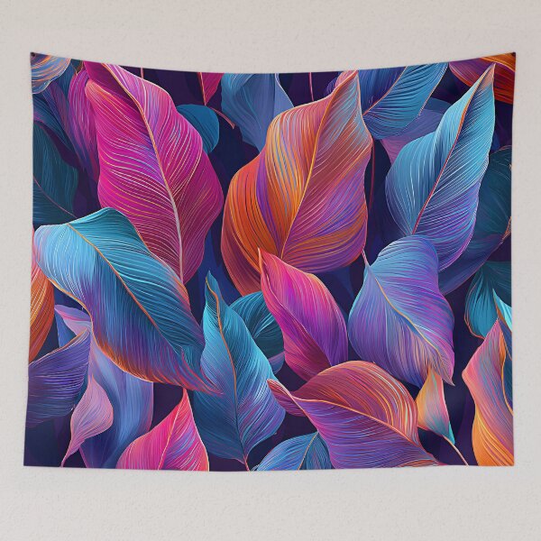 Item preview, Fantasy Tropical Island Leaves In Exotic Caribbean Colors designed and sold by DEC02.