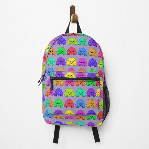 Item preview, Rainbow Poodle Pattern Grey Background designed and sold by OliRoseArt.