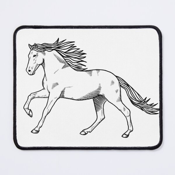 Item preview, woodcut running horse designed and sold by Kirsten Tjelmeland.