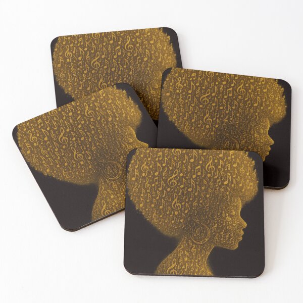 Item preview, Music note image of a woman with a Afro  designed and sold by RoseShop2093.