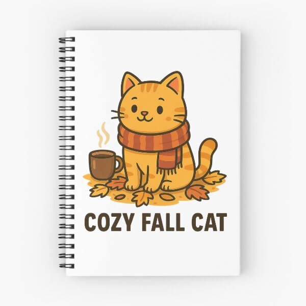 Item preview, Cozy Fall Cat – Cute Autumn Cartoon Cat with Scarf – Fall Vibes T-Shirt designed and sold by MeowLaugh.