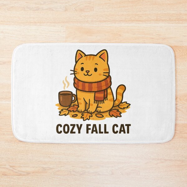 Item preview, Cozy Fall Cat – Cute Autumn Cartoon Cat with Scarf – Fall Vibes T-Shirt designed and sold by MeowLaugh.