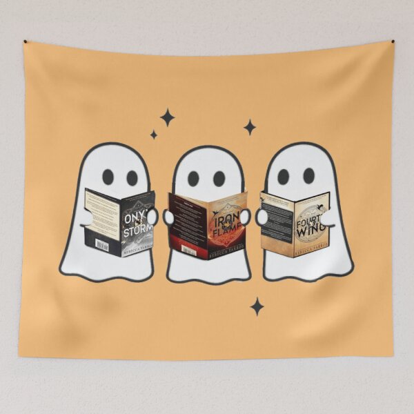 Item preview, Ghosties Reading The Empyrean Series Sticker – Fourth Wing, Iron Flame & Onyx Storm Bookish Design designed and sold by theliteraryedit.