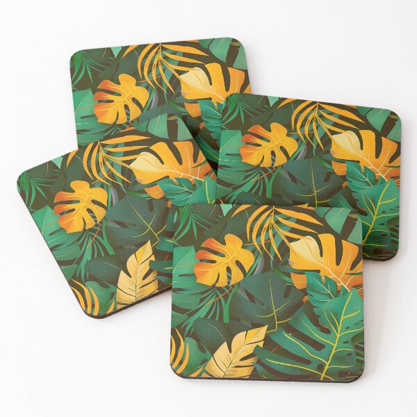 Item preview, Lush Green And Golden Palm Leaves Exotic Art  designed and sold by DEC02.