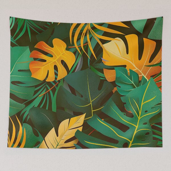 Item preview, Lush Green And Golden Palm Leaves Exotic Art  designed and sold by DEC02.