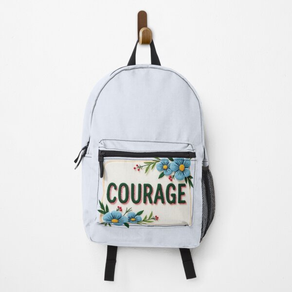 Item preview, Courage Embroidered Flowers Inspirational Design designed and sold by PriyaMagic.