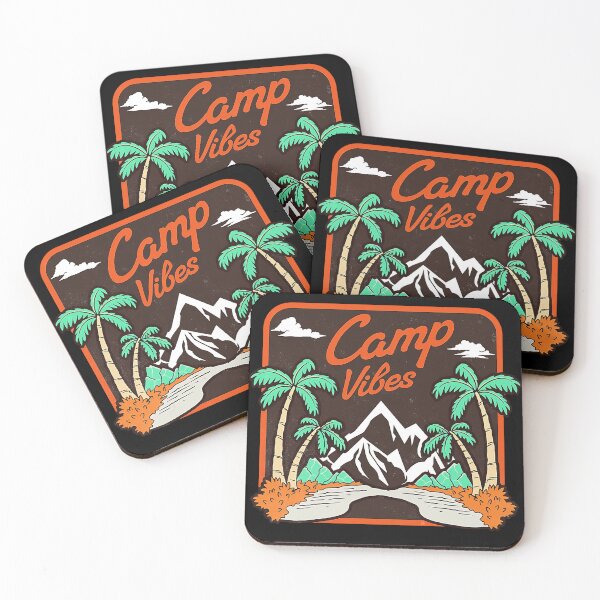 Item preview, Camp Vibes Retro Palm Trees and Mountains Aesthetic Design designed and sold by FmDesigner87.