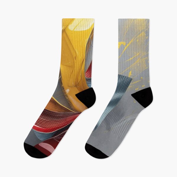 Item preview, Abstract Chrome Line Art in Yellow, Red, and Blue designed and sold by Harmonic_Layers.