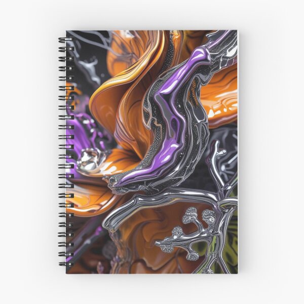 Item preview, Abstract Chrome Nature Artwork in Orange, Purple, Black, and Silver designed and sold by Harmonic_Layers.