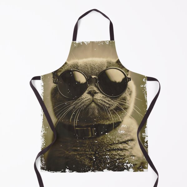 Item preview, Sepia Scottish Fold Cat in Round Sunglasses – Vintage Grunge Pet Art for Bold Streetwear T-Shirt Collectors designed and sold by RTdigitalShop.