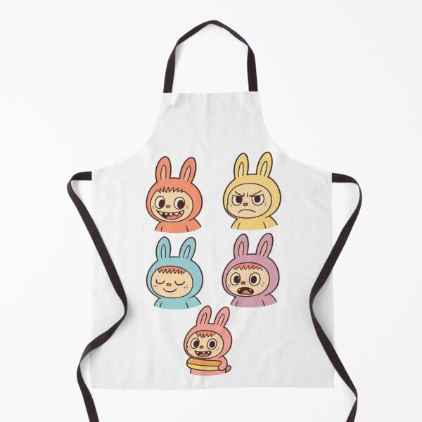 Item preview, Pack de 5 stickers Labubu mignons en costume de lapin coloré designed and sold by MeowLoka ⭐⭐⭐⭐.