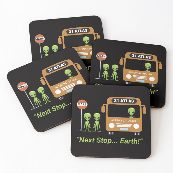 Item preview, T-shirt design featuring a bus full of aliens with the route number 31 atlas on the bus. designed and sold by PeffysArt.
