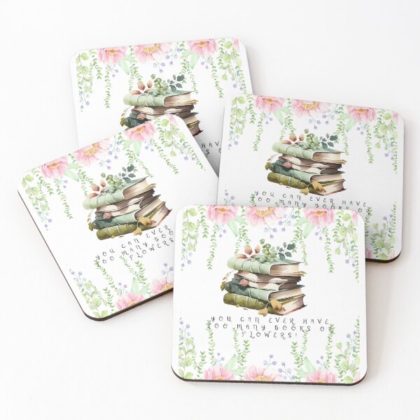 Item preview, Too Many Books or Flowers Quote – Book Lover & Floral Aesthetic Design for Clothing & Accessories designed and sold by KimmiesColors.