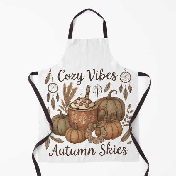 Item preview, Cozy Vibes Autumn Skies – Fall Aesthetic Pumpkin & Coffee Design for Clothing & Accessories designed and sold by KimmiesColors.