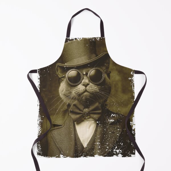 Item preview, Sepia Victorian Cat in Top Hat and Sunglasses – Vintage Grunge Pet Art for Bold Streetwear T-Shirt Collectors designed and sold by RTdigitalShop.