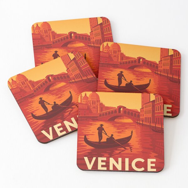 Item preview, Venetian Sunset – Retro Italy Gondola Poster designed and sold by Mo & Ko Design.