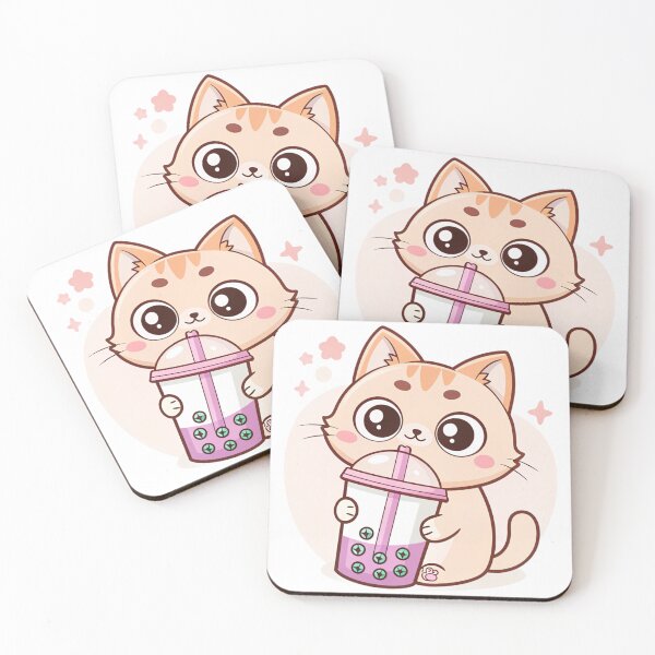 Item preview, Kawaii Cat with Bubble Tea designed and sold by lamabream.