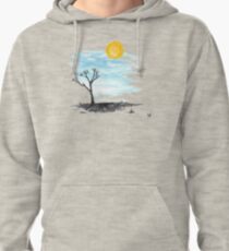 Hot Sun Blue Sky Desert Landscape Original Art Pullover Hoodie