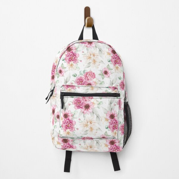 Item preview, Seamless hand drawn watercolor floral pattern with pink peonies, dusty pink anemones, and white azaleas, surrounded by soft eucalyptus leaves designed and sold by eves_aquadreams.