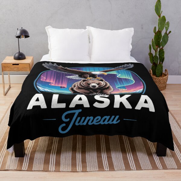 Item preview, Juneau Alaska Aurora Borealis Eagle Bear Whale Souvenir designed and sold by brynatshop.