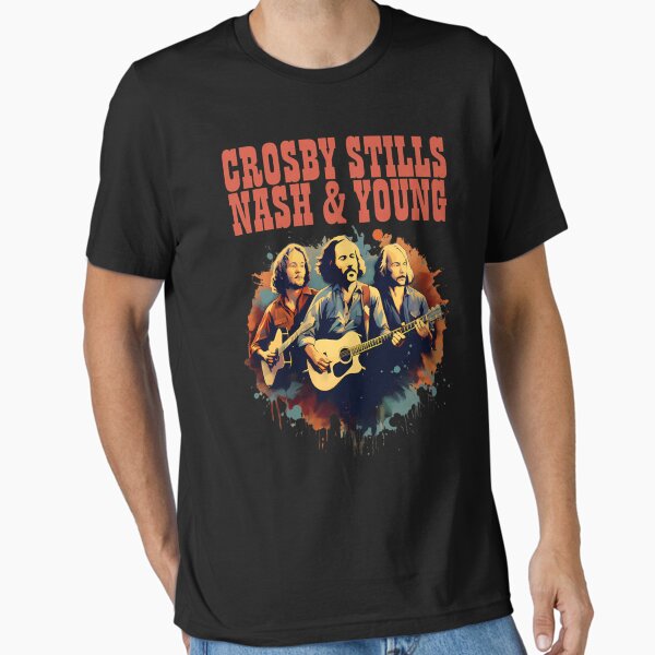 T-Shirt Crosby Stills Nash Young pour Homme, Noir, Unisexe