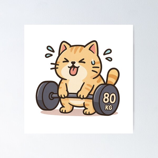Item preview, Cat Exercises with 80 Kilo Weight designed and sold by mav7designs.