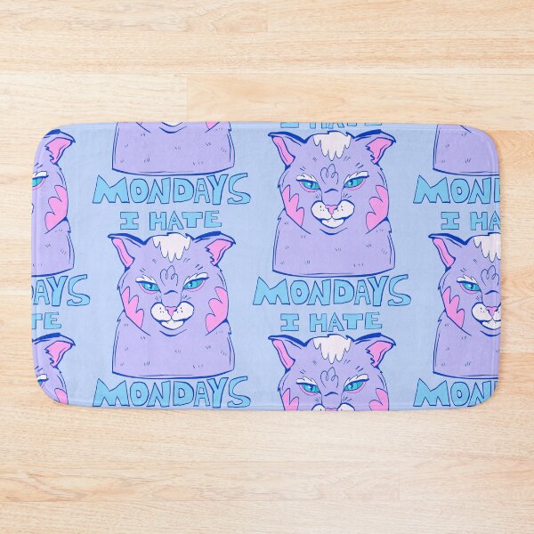 Item preview, I Hate Mondays - Feisty Cat - Grumpy Purple Cat designed and sold by crestfallenmermaid.