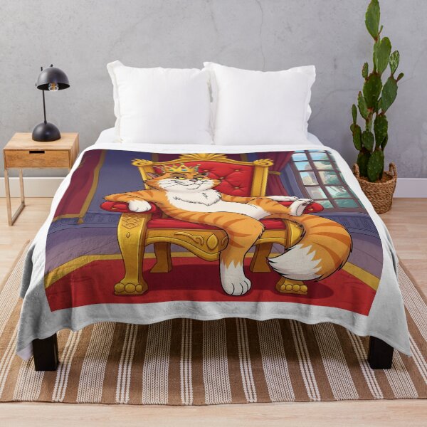 Item preview, His Majesty, the Ginger King Cat on His Throne designed and sold by catlovers2025.