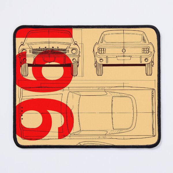 Item preview, 1965 Ford Mustang Fastback Blueprint Artwork designed and sold by JaninedUrban.