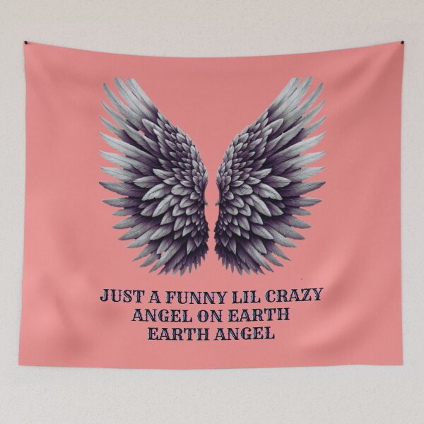 Item preview, Angel wings spreading wide open with feathers and funny quote below designed and sold by HealingMedzllc.