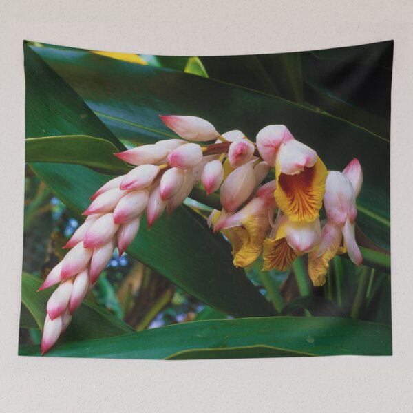 Item preview, Tropical Island White And Pink Flowers With Lush Leaves designed and sold by DEC02.
